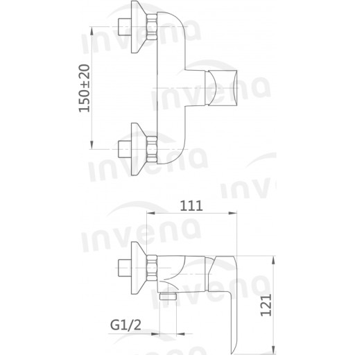 SIROS CHROME INVENA ДУШ ФАКТОР