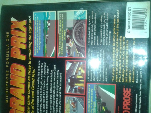 ATARI ST - ГРАН-ПРИ ФОРМУЛЫ ОДИН - КОРОБКА 1991 г.