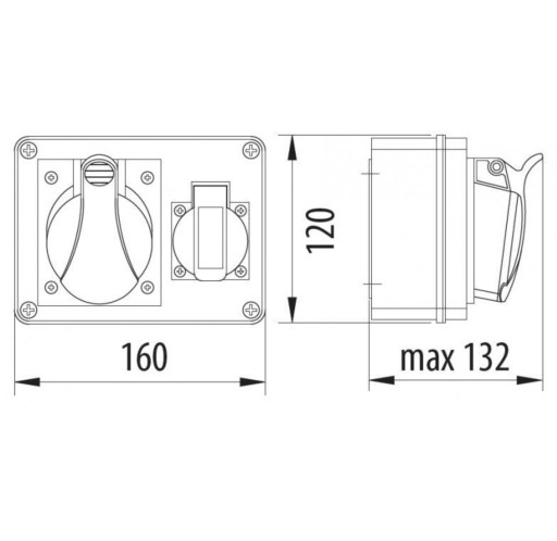 Щит накладной R-BOX 150 1х32А 4П 1х250В