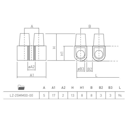 Клеммник соединительный кубик 12x2,5 GTV