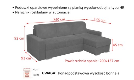 ЗАФИРА роговица раскладной угловой диван, темно-синий РИБЕС