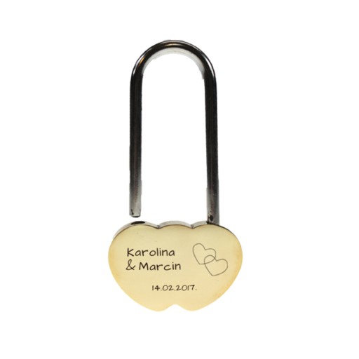 Замок Love навесной для моста, большой ТАНЯ 5х9см с гравировкой