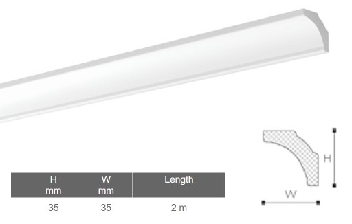 ПОТОЛОЧНАЯ ПОЛОСКА NMC LX45 35х35мм 2мб