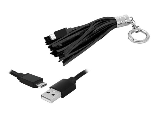 КАБЕЛЬ USB - MICRO USB БРЕЛОК-БРЕЛОК ЧЕРНЫЙ ЗАРЯДКА ПЕРЕДАЧА ДАННЫХ