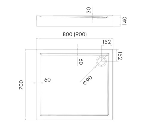 Schedpol Competia Поддон для душа прямоугольный 70x80 см 3.01253