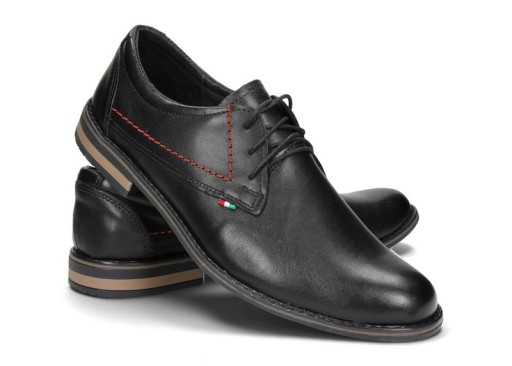 PÓŁBUTY MĘSKIE CASUAL SKÓRA 281/P CZARNY 45