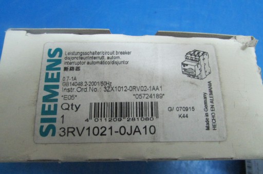 Wyłącznik SIEMENS 3RV1021-0JA10 0,7-1A