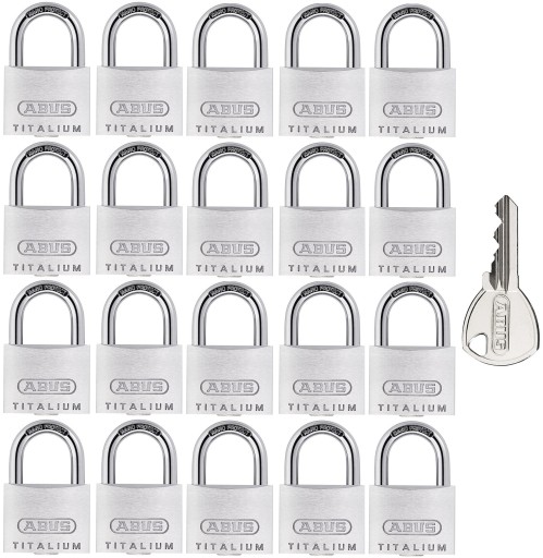 ABUS 20 НАВЕСНЫХ ЗАМКОВ НА 1 ТИТАЛОВЫЙ ЗАМОК 20x40MM С 1 КЛЮЧОМ