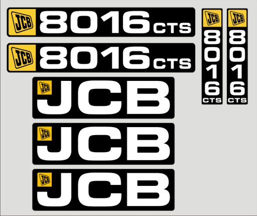 JCB 8016 CTS НАКЛЕЙКИ + пиктограммы — ПЛОСКАЯ РАМКА