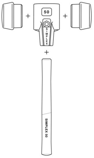 МОЛОТОК ДЛЯ СТРОИТЕЛЬСТВА SIMPLEX HALDER 50 мм, резина