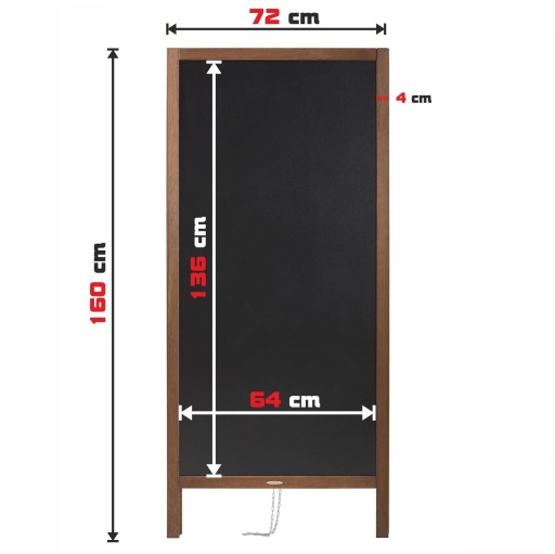 ДЕРЕВЯННАЯ ПАЛОЧКА С МЕЛОВОЙ ДОСКОЙ, подставка XL, 160x72 см