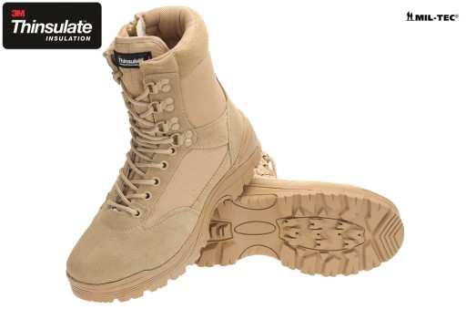 BUTY TAKTYCZNE Thinsulate 3M zamek YKK - KHAKI 40