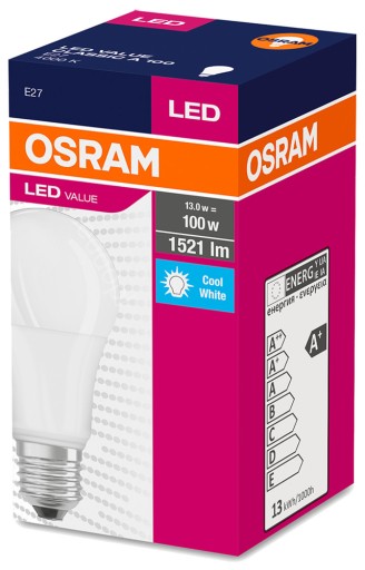 Светодиодная лампа A60 E27 14Вт 100Вт 1521лм 4000К OSRAM