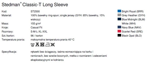 STEDMAN koszulka z dł. rękawem 7KOL LONGSLEEVE M