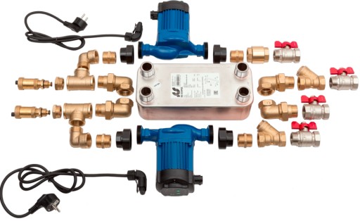 Комплект теплообменника и насоса, 40 пластин.