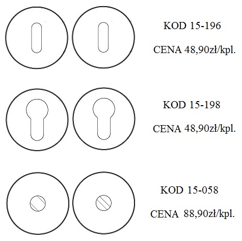 Klamka 2195 rozeta okrągła chrom/czarny mat Convex