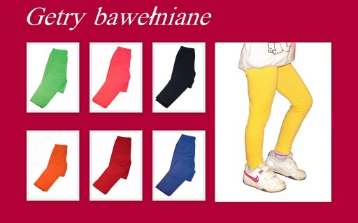 GETRY LEGGINSY DZIECIĘCE BAWEŁNIANE 128 Żółte