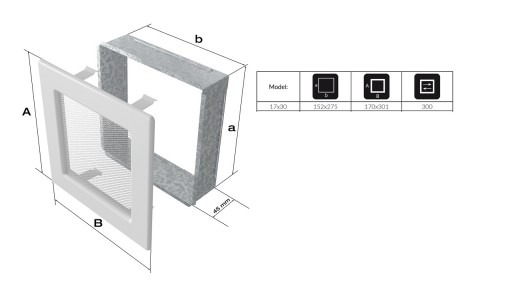 @ ВЕНТИЛЯЦИОННАЯ РЕШЕТКА КАМИНА 17х30 7 цветов