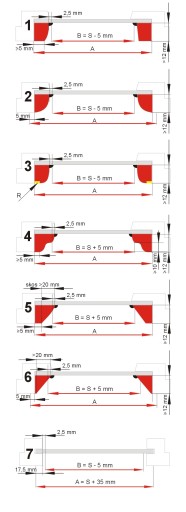 ВНУТРЕННИЕ КАССЕТНЫЕ РОЛЬСТАВНИ AL, размер 40x150 A