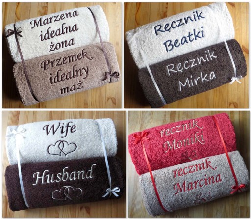 Ręczniki z HAFT prezent ROCZNICA ŚLUBU jubileusz