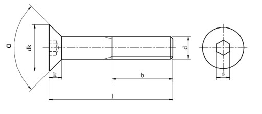 M4X14 Allen Wints Class 10.9 DIN 7991 PG Часть 10 ПК