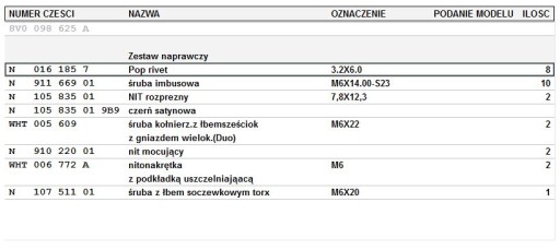 ZESTAW ŚRUBY MOCOWAŃ BŁOTNIKA PRZÓD AUDI A3 8V ASO