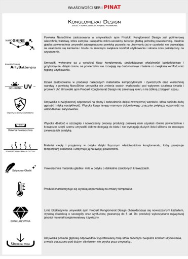 Умывальник 60 Pinat Oval Bowl покрытие NanoShine