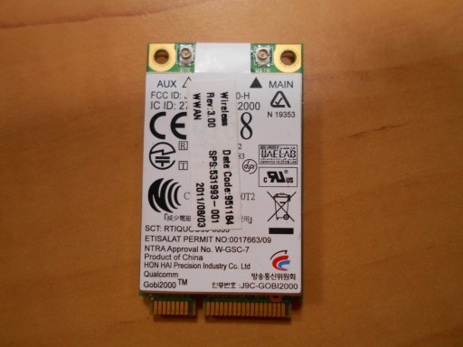 WWAN 3G + GPS-модем HP un2420 GOBI2000 531993-001