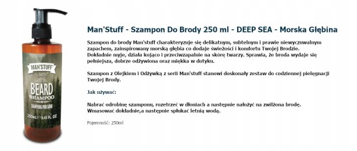 Man'stuff DO BRODY Olejek Szampon Balsam Grzebień