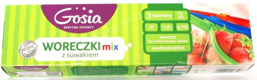 СУМКИ GOSIA MIX НА МОЛНИИ, 3 РАЗМЕРА, 12 ШТ.