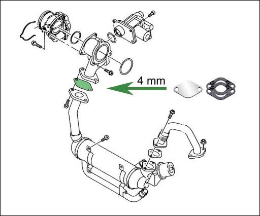 Заглушка EGR VOLVO 850 S70 S80 V70 2.5 TDi - 4 мм