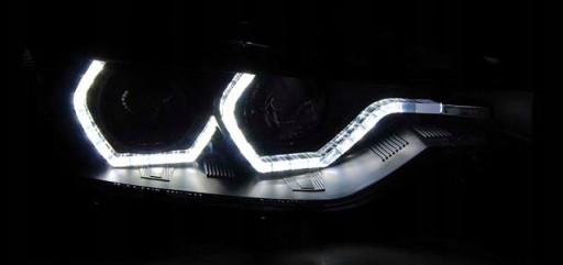 BMW 3 F31 ЛАМПЫ фар ЧЕРНЫЕ ЧЕРНЫЕ LED КОЛЬЦА дневные ДХО фары H7