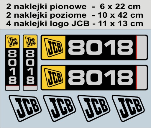 НАКЛЕЙКИ НАКЛЕЙКИ Мини-экскаватор JCB 8018 + пиктограммы