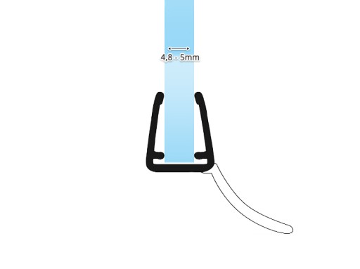 Uszczelka Kabinowa do Kabin Prysznicowych UK12-05 4,8-5mm 1m