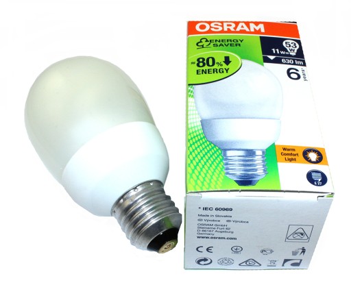 ЭНЕРГОСБЕРЕГАЮЩАЯ ЛАМПОЧКА OSRAM 11 Вт = 53 Вт E27