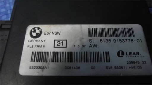 BMW E87 E88 MODUŁ SWIATEŁ NSW FRMII 9153778