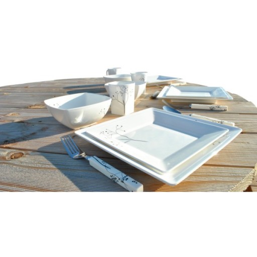 Talerz deserowy Quadrato Pearl 1szt.Gimex melamina