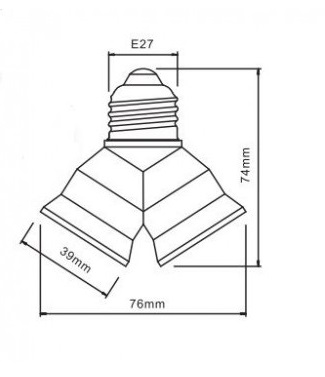 АДАПТЕР E27 2xE27 СВЕТОДИОДНЫЙ РАЗДЕЛИТЕЛЬ