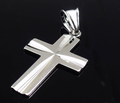 Diamentowany Srebrny Łańcuch Ankier + Krzyż 36g