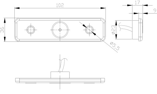 Габаритный фонарь FT-4 FT-004 СО СВЕТОДИОДОМ, желтый LED HIT