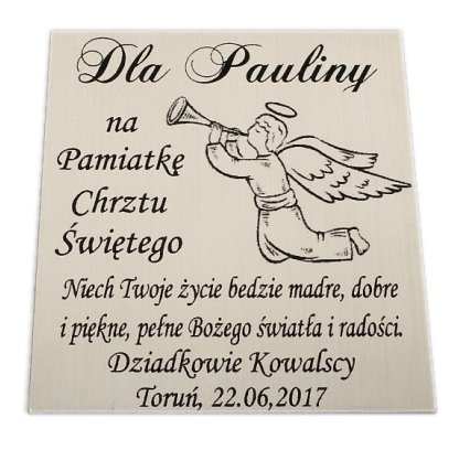 Tabliczka 12x12 życzenia dedykacja ślub GRAWER
