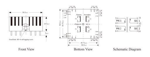 Трансформатор PTC5-5VA-115V*2/15V*2