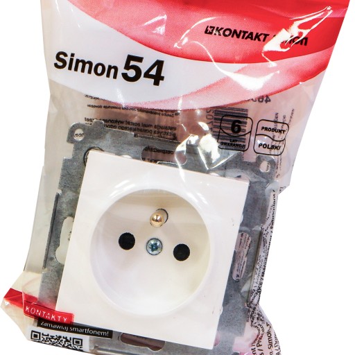 Саймон 54 DGZ1Z.01/11 Gn. 2P+Z с винтовыми клеммами, белые