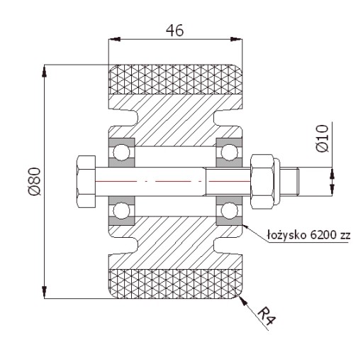 КОЛЕСО АЛЮМИНИЕВО-ПОЛИУРЕТАНОВОЕ КОЛЕСО 80X46 - A2P