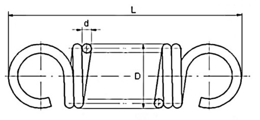 Пружина растяжения 1,5х12х40 оцинкованная