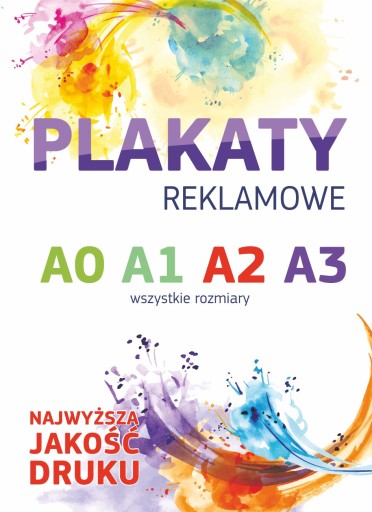 PLAKAT A3 A2 A1 A0 B3 B2 B1 B0 PROMOCJA DRUK 150g