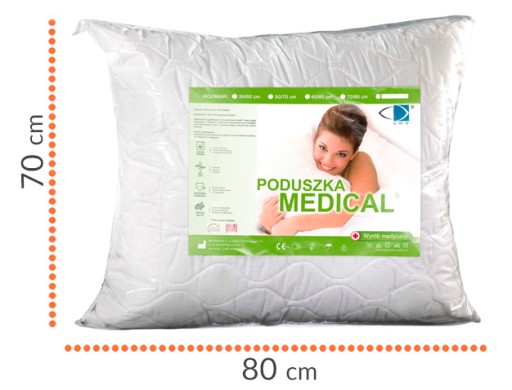 PODUSZKA MEDICAL 70x80 ANTYALERGICZNA poduszki DO SPANIA NA ZDROWY SEN