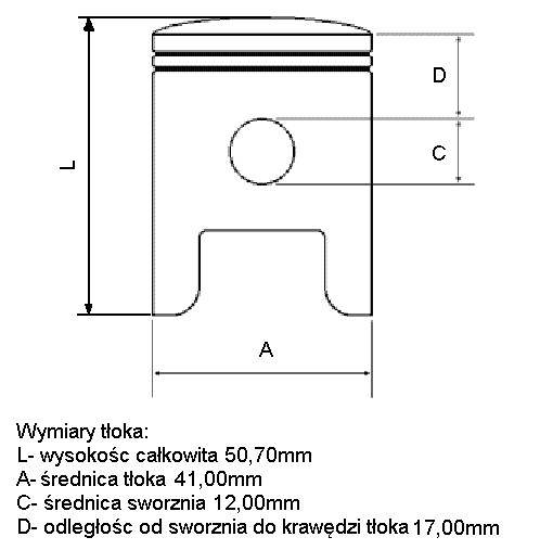 TŁOK YAMAHA DT RD DT50 RD50 4-szlif 41,00mm T126