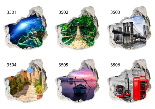 3D наклейки на стену Дыра в стене 120