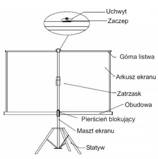 EKRAN projekcyjny AVTEK 175x175 cm na trójnogu